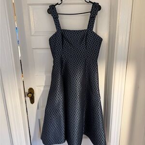 Kate Spade Brocade Navy Blue Floral Dress